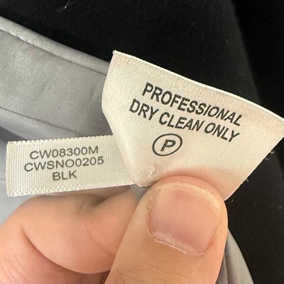 NWOT Calvin Klein Black Double Breasted Lined Wool Cashmere Peacoat Size 14 - Picture 9 of 11